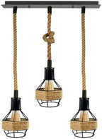 Retro Hemp Rope Ceiling Pendant Light Ceiling Rose With Adjustable ~1214