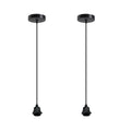 Black Minimalist Pendant Light Cord Set 2 Pack - E27 Adjustable Hanging Cable Pair ~1187