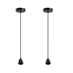 Black Minimalist Pendant Light Cord Set 2 Pack - E27 Adjustable Hanging Cable Pair ~1187