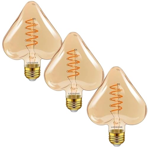 4W E27 Heart Shaped LED Filament Bulb ~1045