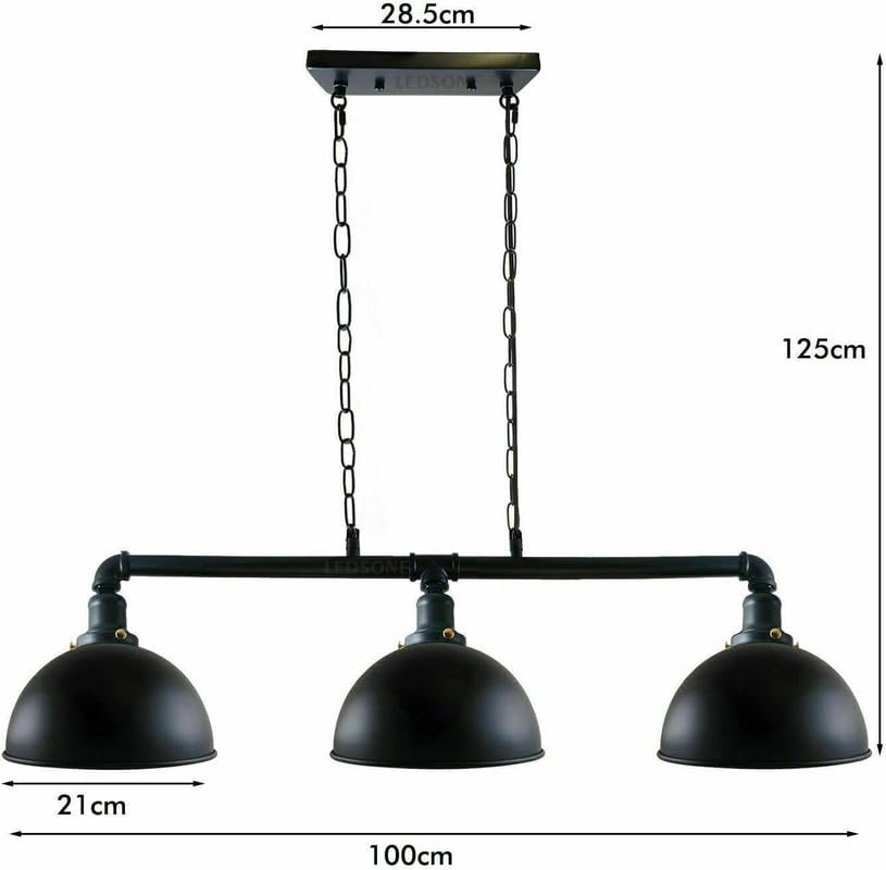 industrial pipe lighting fixture with E27 sockets
