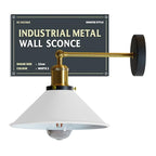 Industrial Metal Wall Sconce – Vintage Cone Shade E27 Fixture ~1070