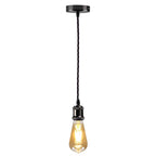 Vintage Brass E27 Pendant Light Fitting – 195cm Twisted Fabric Cable ~1226