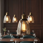 Modern Amber Glass Pendant Light E27 Ceiling Hanging Lamp ~1195