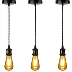 Vintage Brass E27 Pendant Light Fitting – 195cm Twisted Fabric Cable ~1226