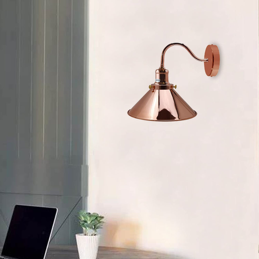 DC VOLTAGE Retro Swan Neck Wall Sconce | Yellow Brass Industrial Light ~1064