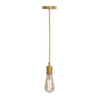 Vintage Brass E27 Pendant Light Fitting – 195cm Twisted Fabric Cable ~1226
