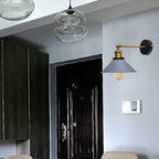 Industrial Metal Wall Sconce – Vintage Cone Shade E27 Fixture ~1070