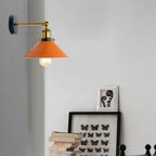 Industrial Metal Wall Sconce – Vintage Cone Shade E27 Fixture ~1070