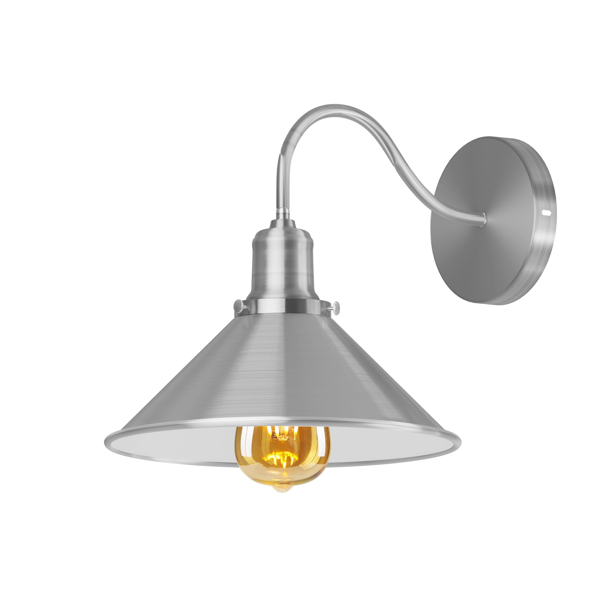 DC VOLTAGE Retro Swan Neck Wall Sconce | Yellow Brass Industrial Light ~1064