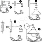 Industrial Plug-in Wall Light | Adjustable Brass Arm & Dimmer E27 ~1204