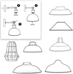 DC VOLTAGE Industrial Curved Metal Wall Sconce Fixture (E27) ~1074