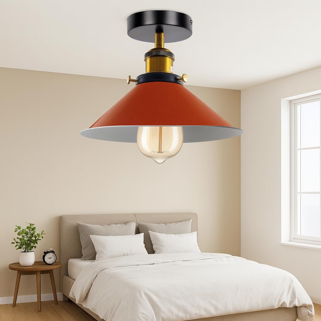 black metal ceiling lamp with