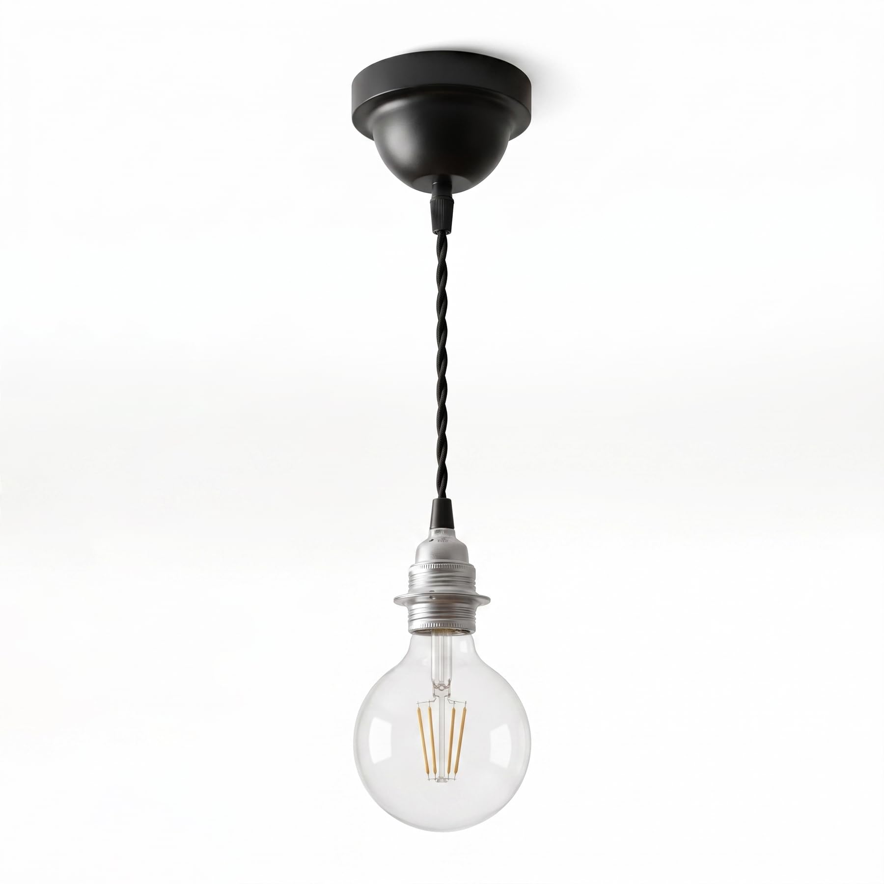Black Finish Retro Style E27 Lamp Holder Pendant light ~1202