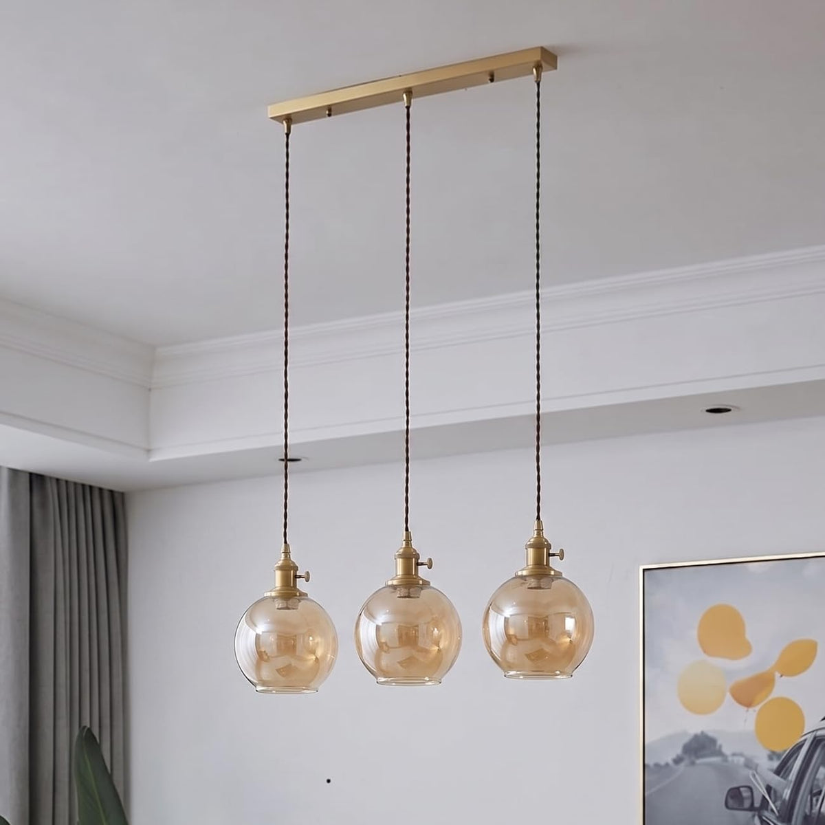 amber glass lampshade replacement for E27 pendant