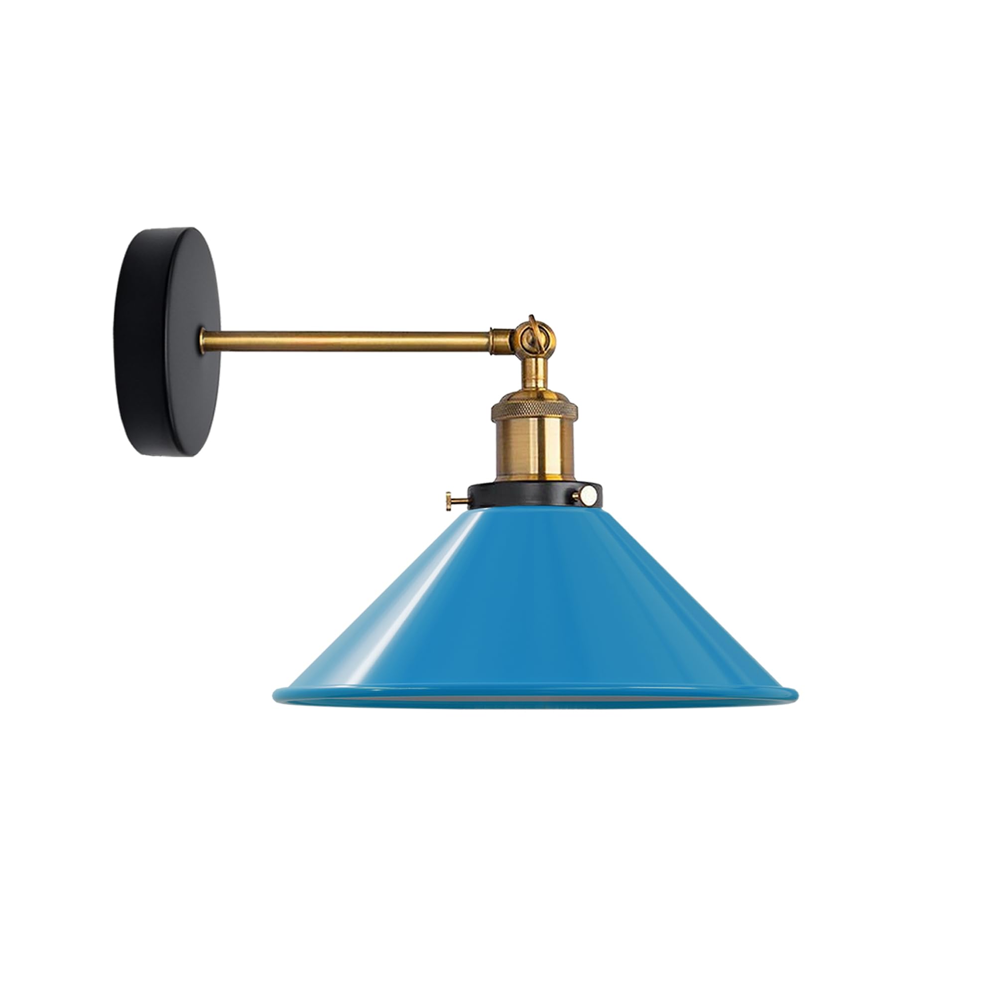 Industrial Metal Wall Sconce – Vintage Cone Shade E27 Fixture ~1070