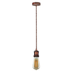Vintage Brass E27 Pendant Light Fitting – 195cm Twisted Fabric Cable ~1226
