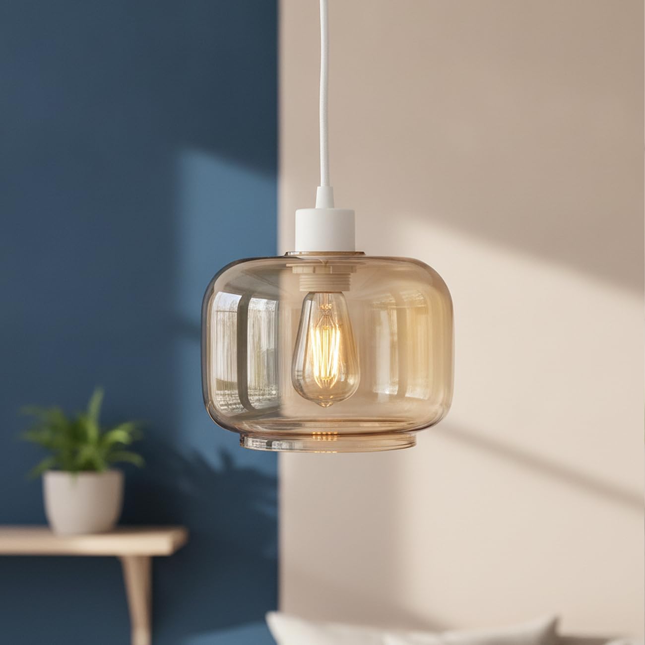 15cm Amber Glass Lamp Shade Pendant Light Replacement Shade~1193