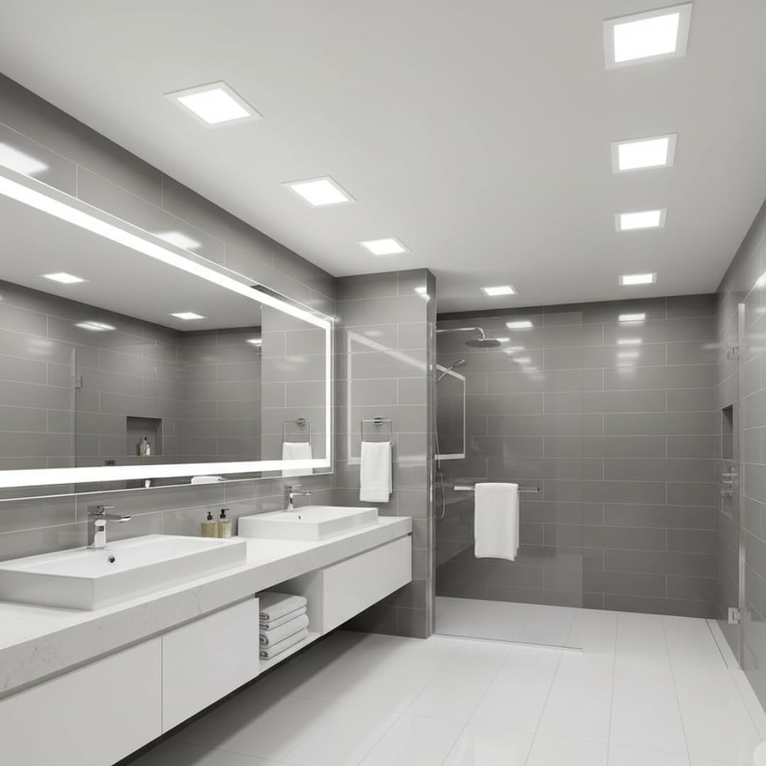 Square Recessed LED Panel Light – Slim Cool White 6000K Ceiling Light ~1220