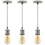 Vintage Brass E27 Pendant Light Fitting – 195cm Twisted Fabric Cable ~1226