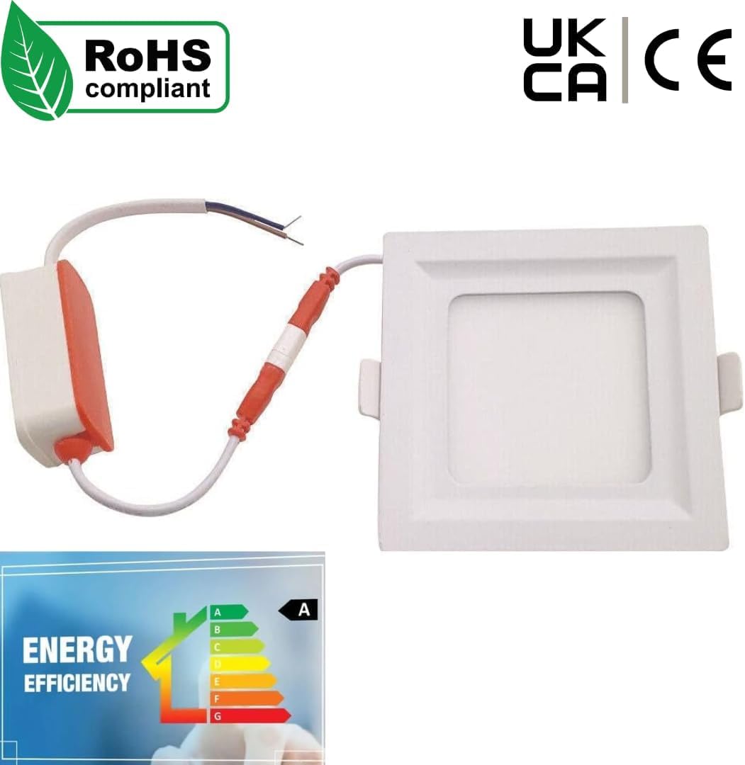 Square Recessed LED Panel Light – Slim Cool White 6000K Ceiling Light ~1220