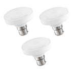 Three LED light bulbs with silver bases