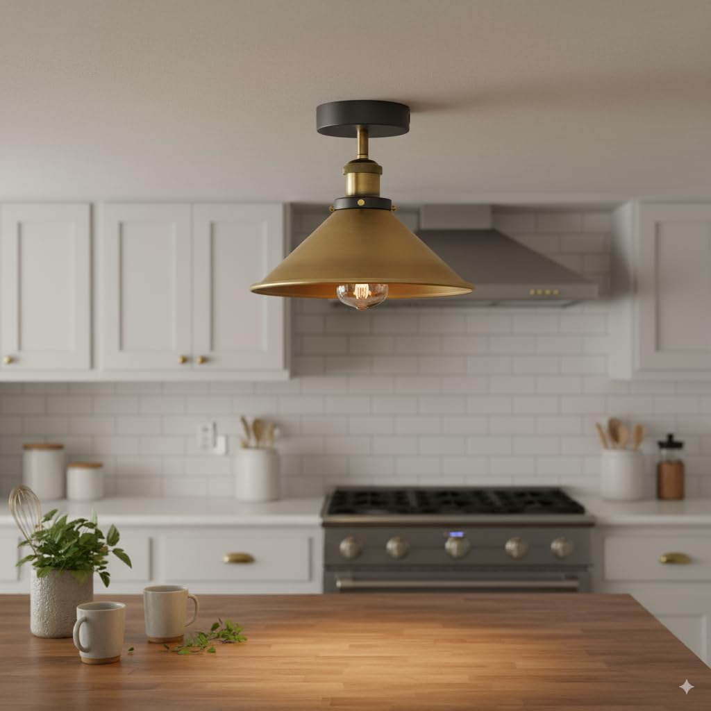 white metal ceiling light fixt