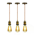 Vintage Brass E27 Pendant Light Fitting – 195cm Twisted Fabric Cable ~1226