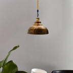 Vintage Hemp Rope Pendant Light | Industrial Metal Hanging Lamp ~1033