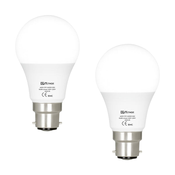B22 A60 LED GLS Bulb 9W – 806lm 6400K Cool White ~1225