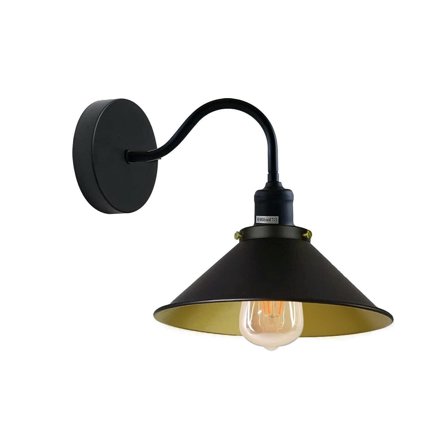 DC VOLTAGE Retro Swan Neck Wall Sconce | Yellow Brass Industrial Light ~1064