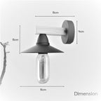 Modern Vintage Wood Arm Wall Sconce – Black Metal E27 ~1075