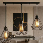 Vintage 3 Way Wire Cage Ceiling Light Kit ~1242