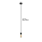 black E27 pendant fitting for vintage LED filament bulb