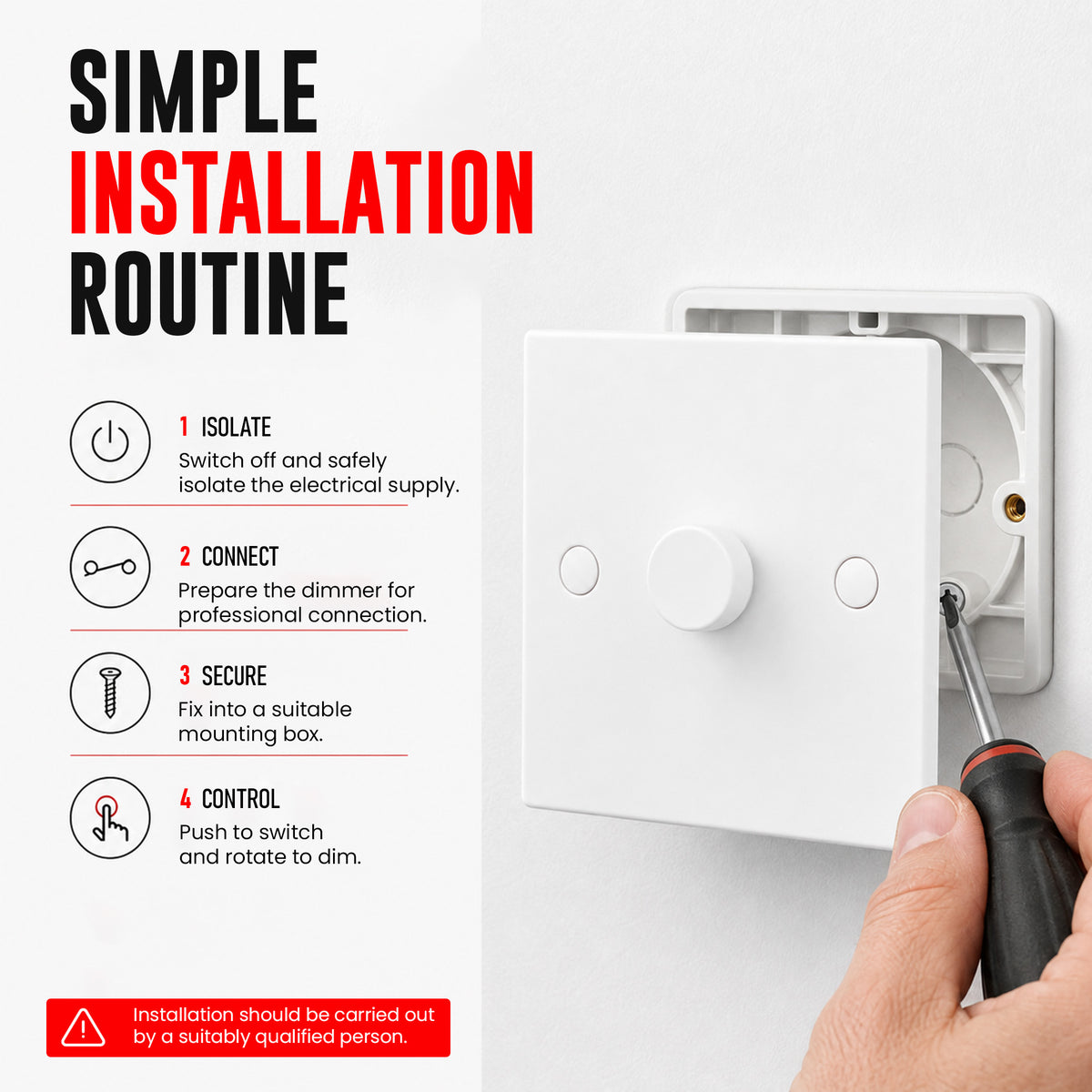 1-gang rotary LED dimmer switch