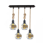 Retro Hemp Rope Ceiling Pendant Light Ceiling Rose With Adjustable ~1214