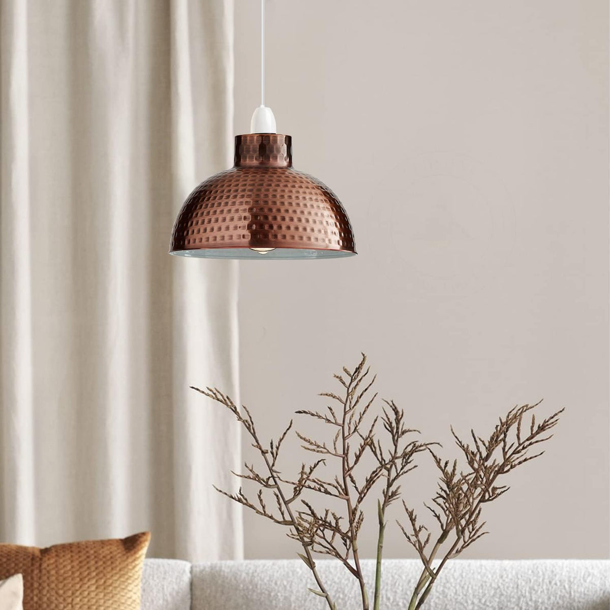DC Voltage 26cm Metal Dome Lampshade with E27 Reducer Ring ~1215