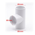 PVC tee joints 25mm pipe connections