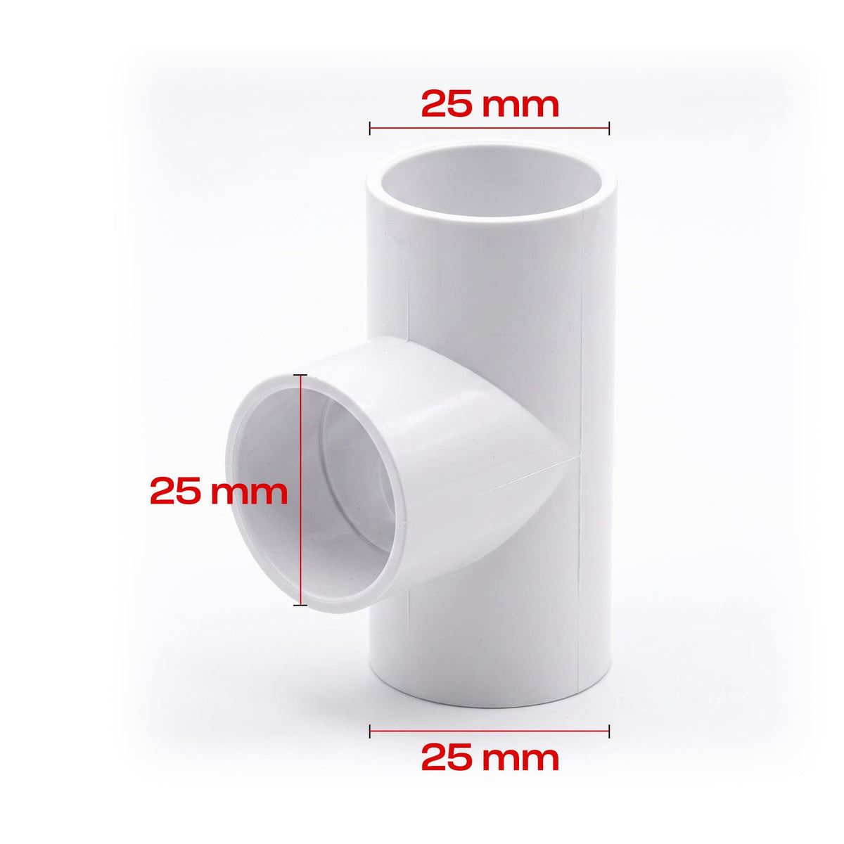PVC tee joints 25mm pipe connections