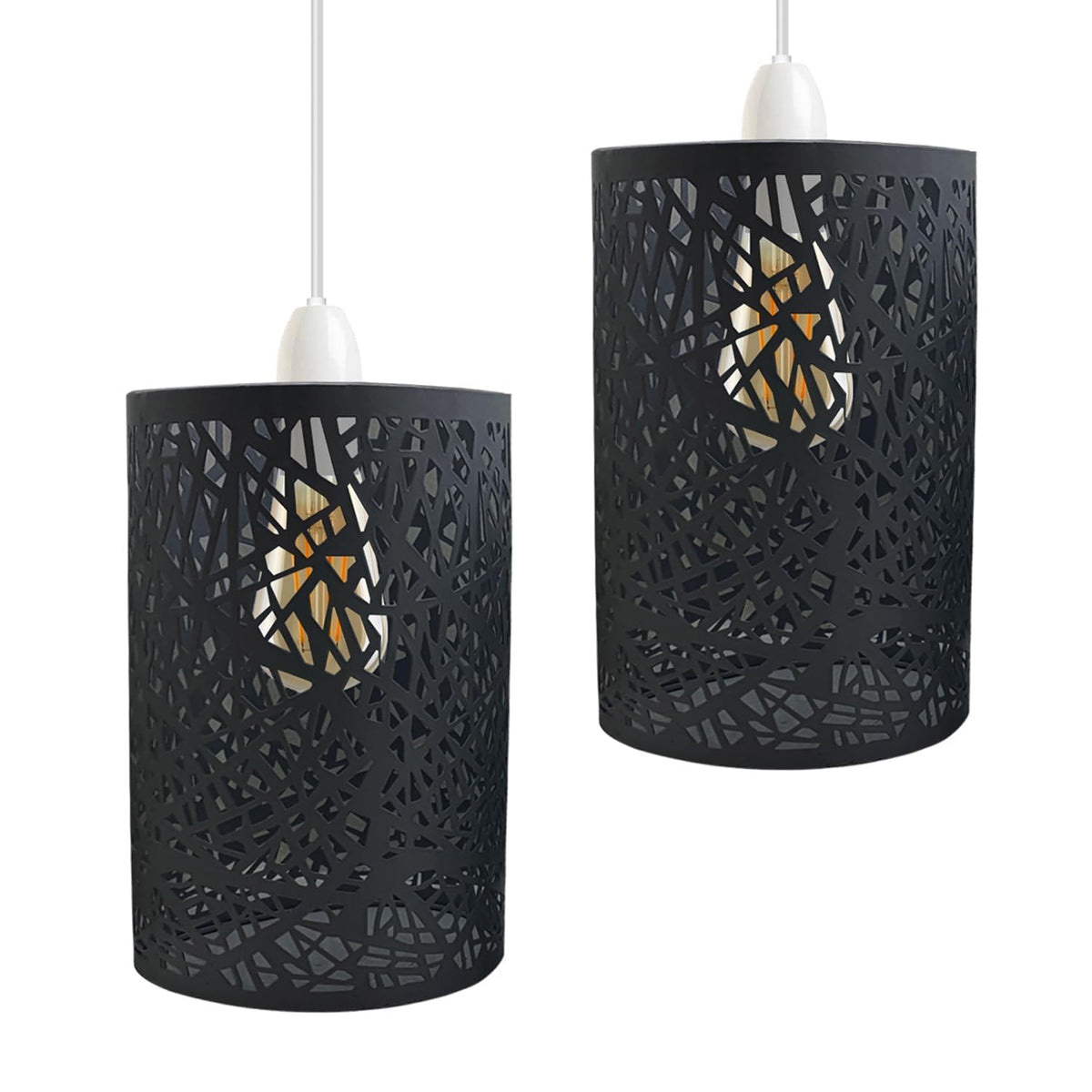 black cage pendant light shade