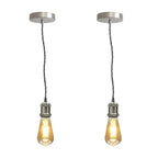 Vintage Brass E27 Pendant Light Fitting – 195cm Twisted Fabric Cable ~1226