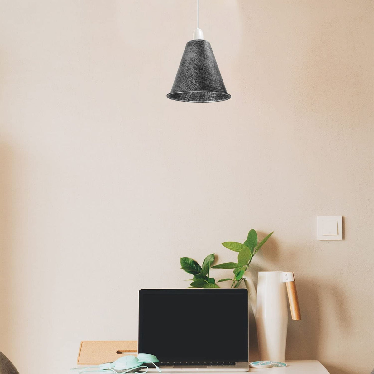 DC Voltage 18cm Metal Cone Lampshade E27/B22 ~1216