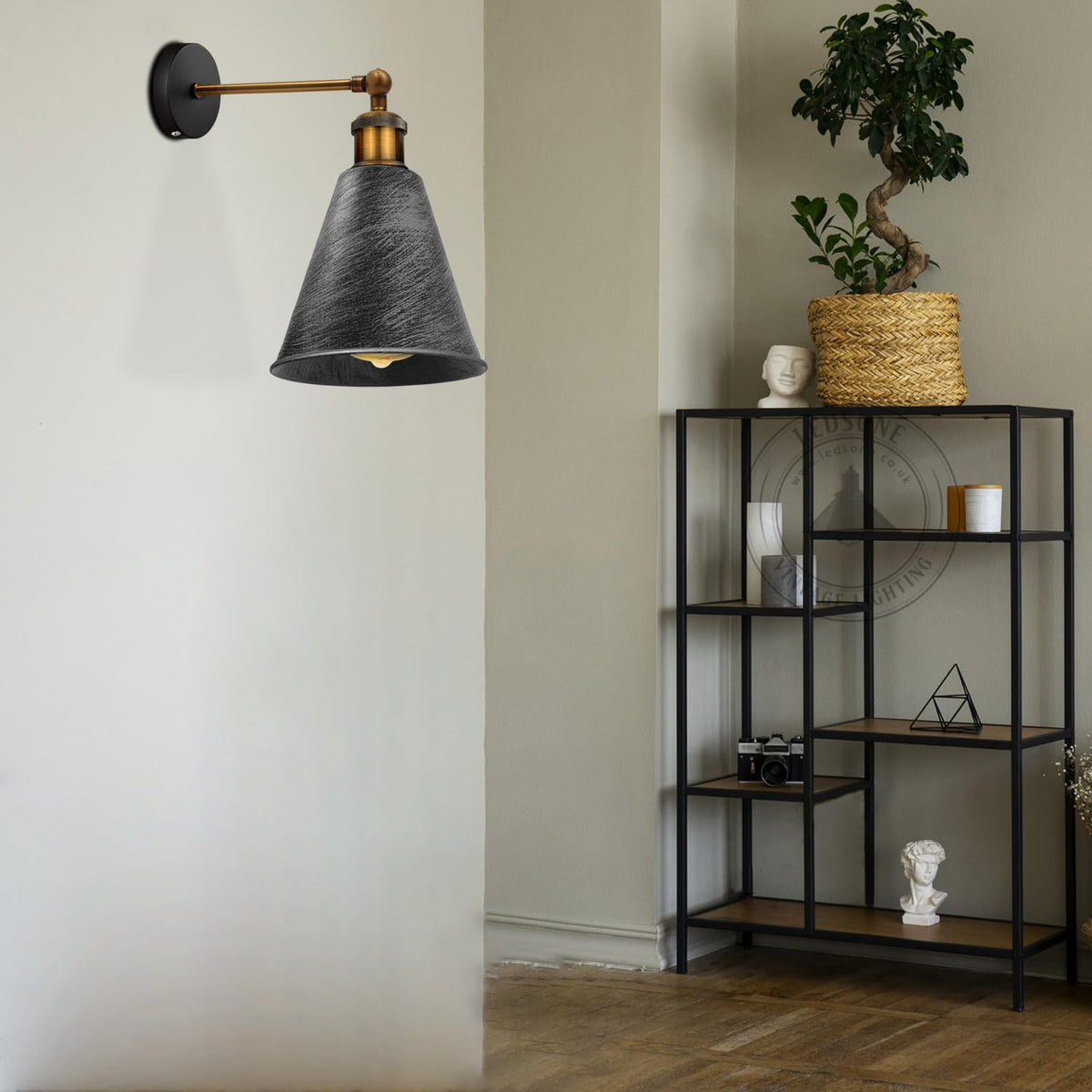 DC Voltage 18cm Metal Cone Lampshade E27/B22 ~1216