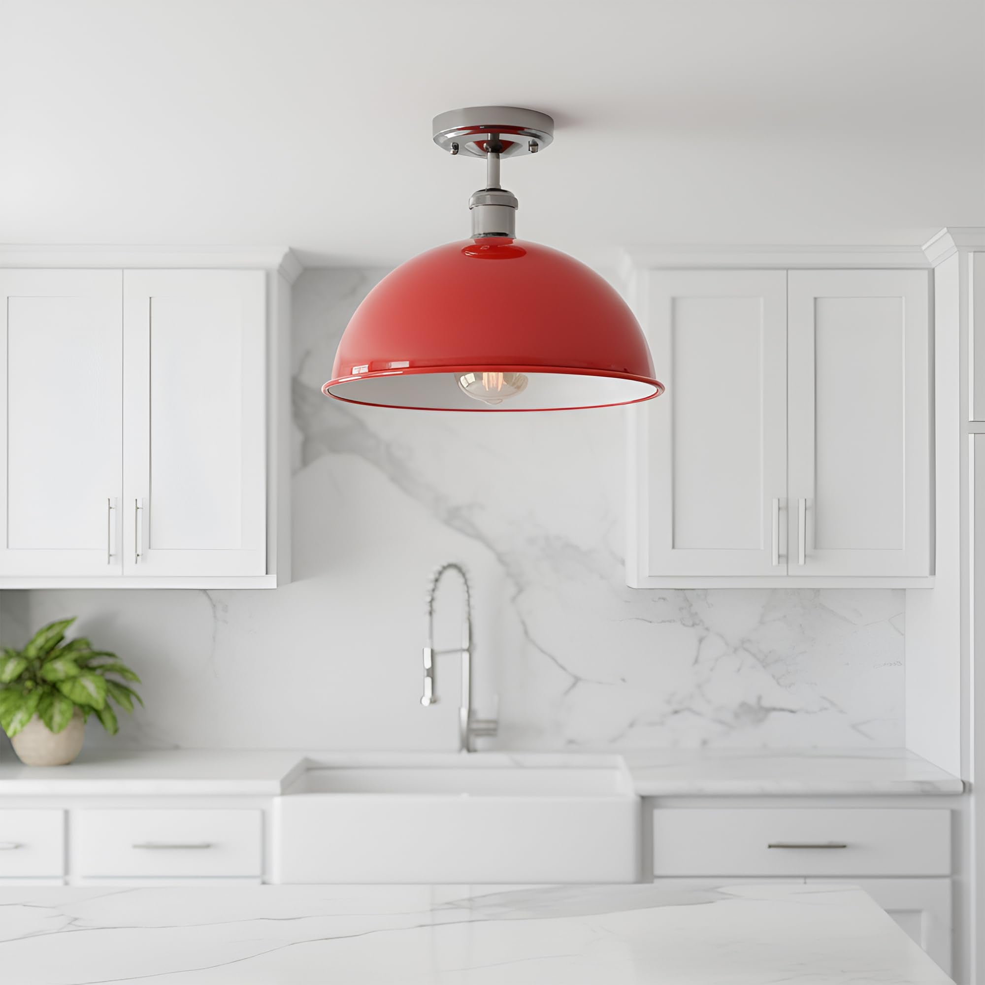 suspended lights flush shade