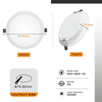Modern 5W Round Recessed LED Downlight 6000K 550lm ~1223