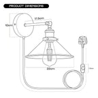 Industrial Plug-in Wall Light | Adjustable Brass Arm & Dimmer E27 ~1204