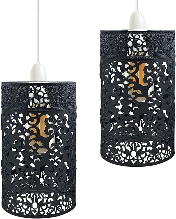 black cage pendant shade for l
