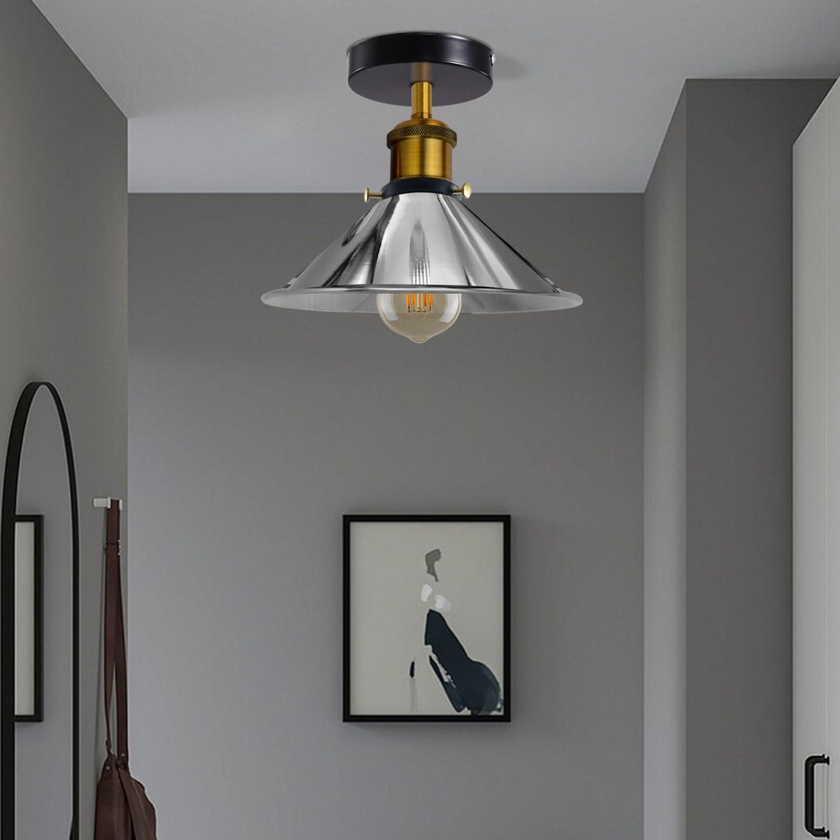 metal cone ceiling light for k