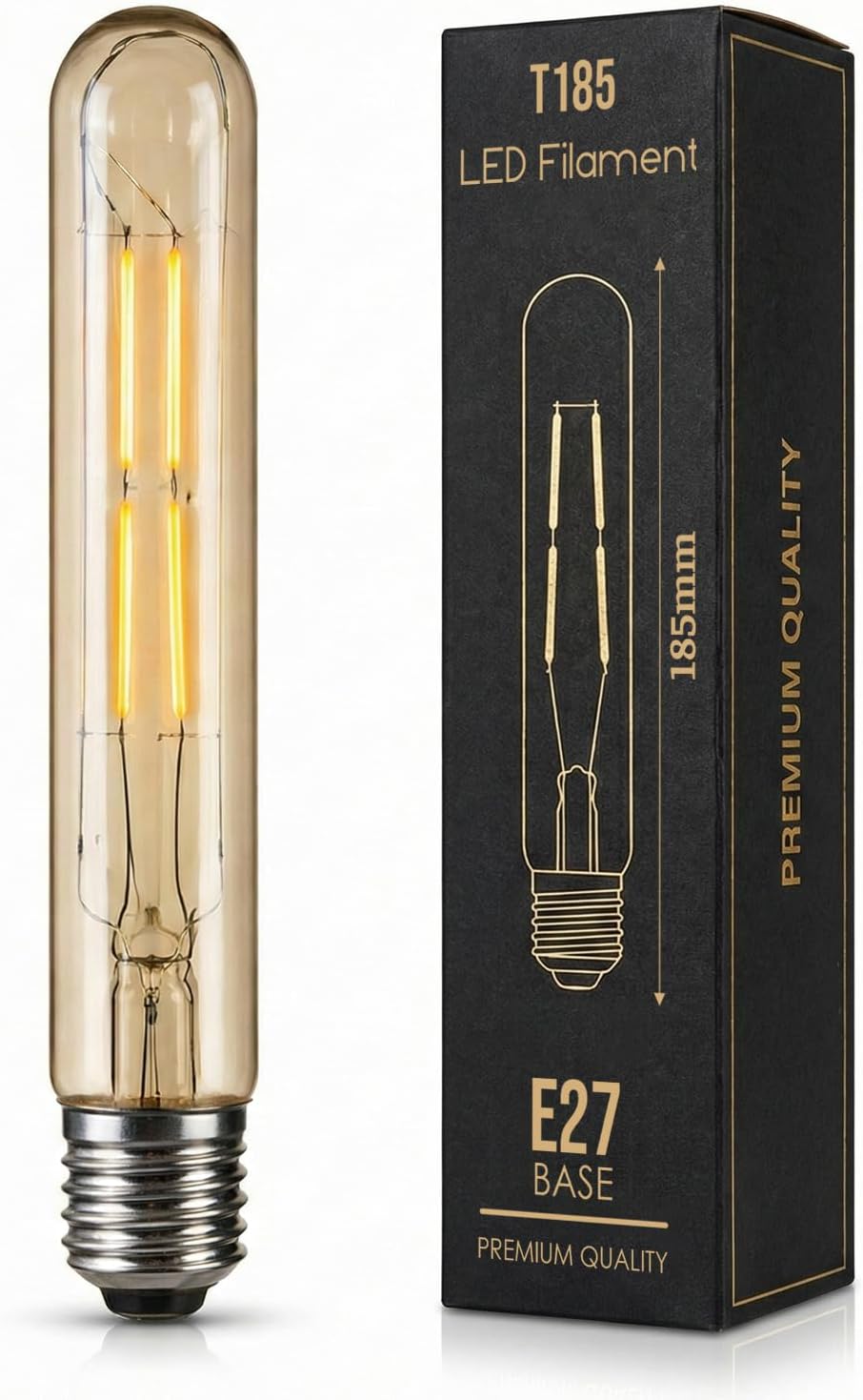 LED Non Dimmable Vintage Filament 4W T185 E27 Light Bulb ~1158