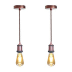 Vintage Brass E27 Pendant Light Fitting – 195cm Twisted Fabric Cable ~1226